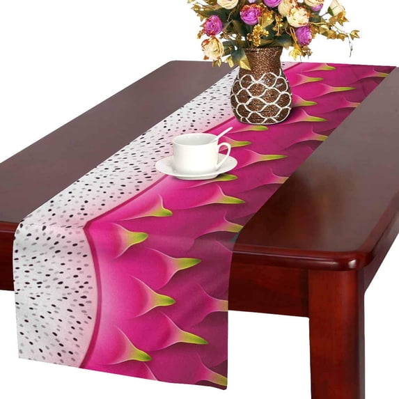 MKHERT Funny Dragon Fruit Pitaya Texture Pattern Table Runner Home Decor for Home Kitchen Wedding Party Banquet Decoration 16x72 Inch