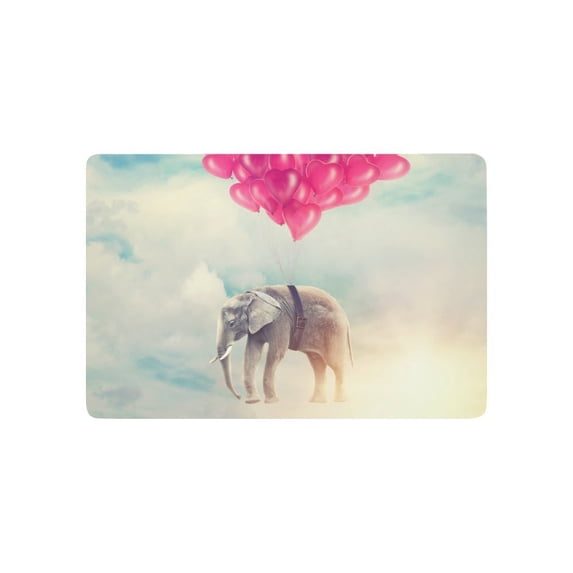 MKHERT Funny Elephant with Balloons in The Sky Doormat Rug Home Decor Floor Mat Bath Mat 23.6x15.7 inch