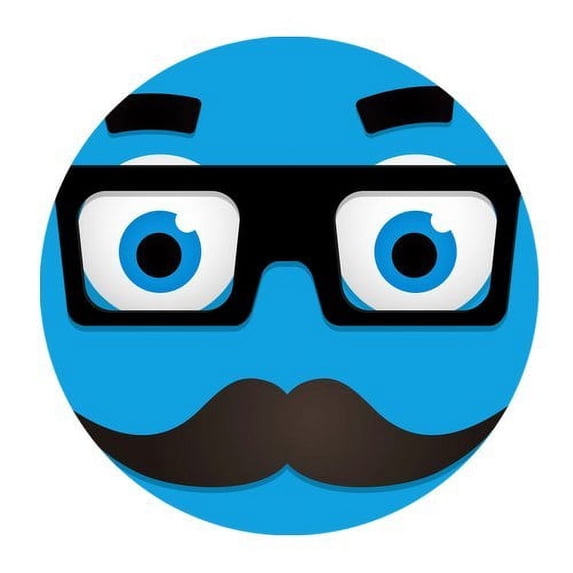 MKHERT Funny Face with Glasses and Mustache Round Mousepad Mat For Mouse Mice Size 7.87x7.87 inches