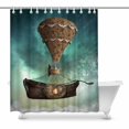 thumbnail image 1 of MKHERT Funny Fantasy 3D Steampunk Airship Hot Air Balloon Home Decor Waterproof Polyester Fabric Shower Curtain Bathroom Sets 66x72 inch, 1 of 1