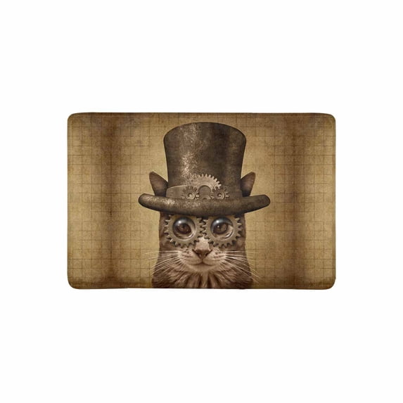 MKHERT Funny Fantasy Steampunk and Steam Punk Grunge Cat Doormat Rug Home Decor Floor Mat Bath Mat 23.6x15.7 inch