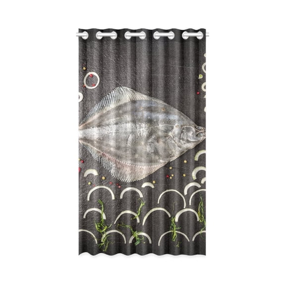 MKHERT Funny Fish Kitchen Window Curtain Living Room,Bedroom Window Drapes 52x84 inch