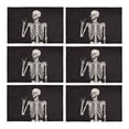 thumbnail image 1 of MKHERT Funny Human Skeleton Posing Over Black Background Placemats Table Mats for Dining Room Kitchen Table Decoration 12x18 inch,Set of 6, 1 of 4