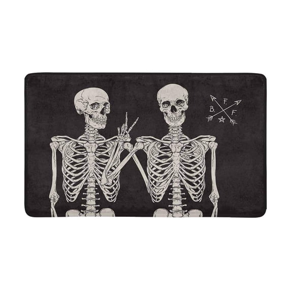 MKHERT Funny Human Skeletons Best Friends Posing Doormat Rug Home Decor Floor Mat Bath Mat 30x18 inch