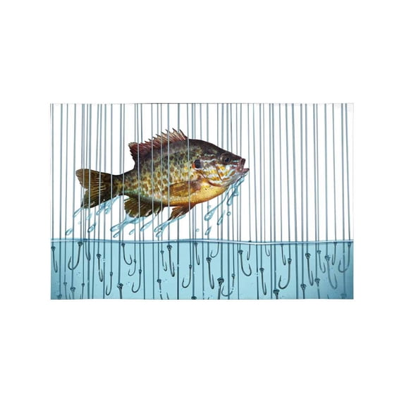 MKHERT Funny Jumping Fish Breaking Free Out of Water Placemats Table Mats for Dining Room Kitchen Table Decoration 12x18 inch,Set of 6