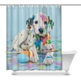 thumbnail image 1 of MKHERT Funny Little Dalmatian Puppy House Decor Shower Curtain Bathroom Decorative Bathroom Shower Curtain Set Rings 66x72 inch, 1 of 1