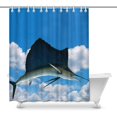 thumbnail image 1 of MKHERT Funny Marlin Swordfish Sailfish Saltwater Fish on Sky House Decor Shower Curtain for Bathroom Decorative Bathroom Shower Curtain Set 66x72 inch, 1 of 1