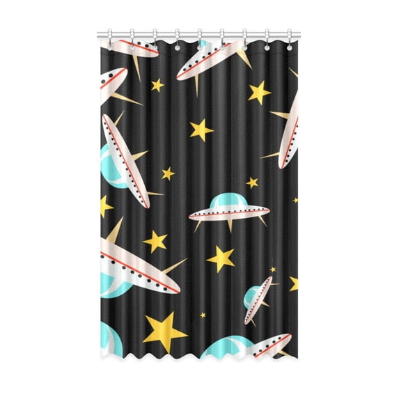 MKHERT Funny Outer Space Window Curtain Living Room,Bedroom Window Drapes 52x84 inch