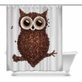 thumbnail image 1 of MKHERT Funny Owl Made of Coffee Seeds Decor Waterproof Polyester Bathroom Shower Curtain Bath 60x72 inch, 1 of 1