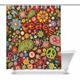 thumbnail image 1 of MKHERT Funny Peace Sign Paisley Flowers Waterproof Shower Curtain Decor Fabric Bathroom Set 60x72 inch, 1 of 1