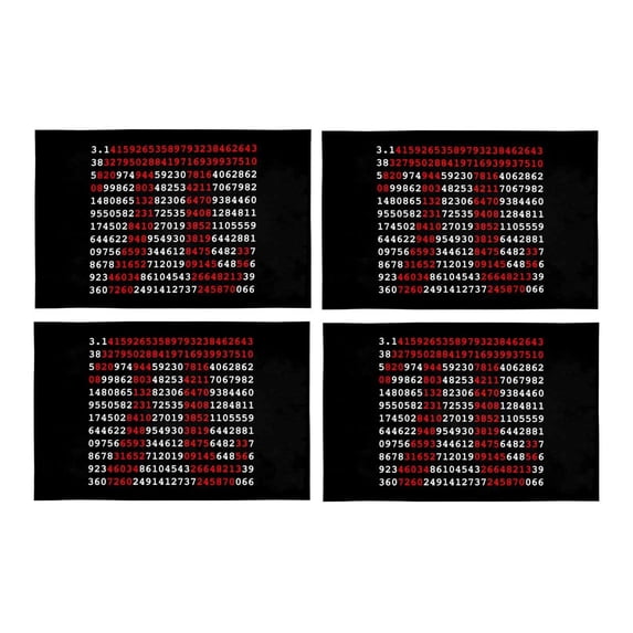 MKHERT Funny Pi Sign and Pi Numbers Mathematics Placemats Table Mats for Dining Room Kitchen Table Decoration 12x18 inch,Set of 4