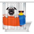 thumbnail image 1 of MKHERT Funny Pug Dog in a Bathtub with Yellow Plastic Duck Decor Waterproof Polyester Bathroom Shower Curtain Bath Decorations 60x72 inch, 1 of 1