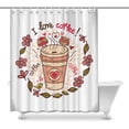 thumbnail image 1 of MKHERT Funny Quotes I Love Coffee with Flowers and Birds Decor Waterproof Polyester Fabric Shower Curtain Bathroom Sets 66x72 inch, 1 of 1