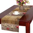 thumbnail image 1 of MKHERT Funny Sea Stars on Sackcloth on Wooden Background Table Runner Home Decor for Home Kitchen Dining Wedding Party 16x72 Inch, 1 of 2