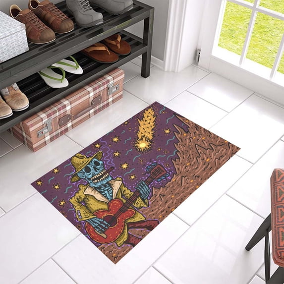 MKHERT Funny Skeleton Doormat Rug Home Decor Floor Mat Bath Mat 23.6x15.7 inch