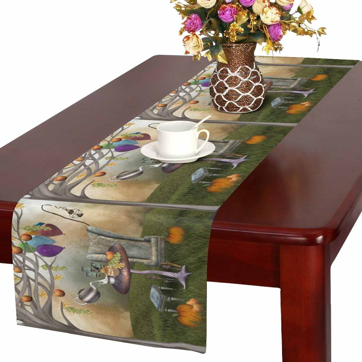 MKHERT Funny Surrealist Banquet with Autumnal Fruits Pumpkin and Teapot