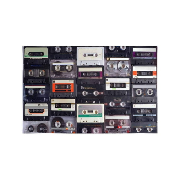 MKHERT Funny Vintage Audio Cassette Tapes Placemats Table Mats for Dining Room Kitchen Table Decoration 12x18 inch,Set of 6