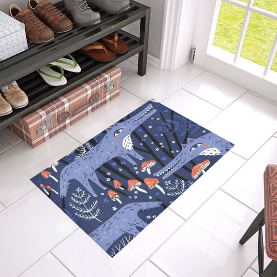 MKHERT Funny Wolves Doormat Rug Home Decor Floor Mat Bath Mat 23.6x15.7 inch