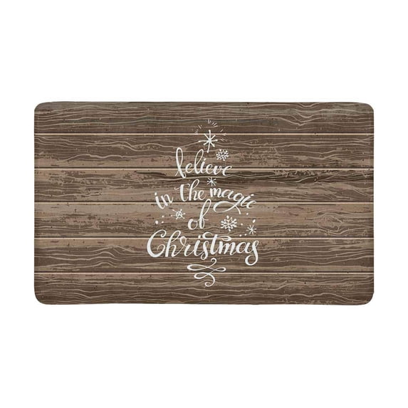 MKHERT Funny Wooden Christmas Quotes Believe in The Magic of Christmas Doormat Rug Home Decor Floor Mat Bath Mat 30x18 inch