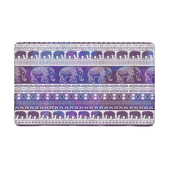 MKHERT Galaxy Baby Elephant with African Tribal Paisley Ornament Doormat Rug Home Decor Floor Mat Bath Mat 30x18 inch