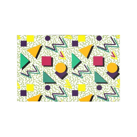 MKHERT Geometric Pattern in Retro 80s Style Memphis Abstract Modern Placemats Table Mats for Dining Room Kitchen Table Decoration 12x18 inch,Set of 4