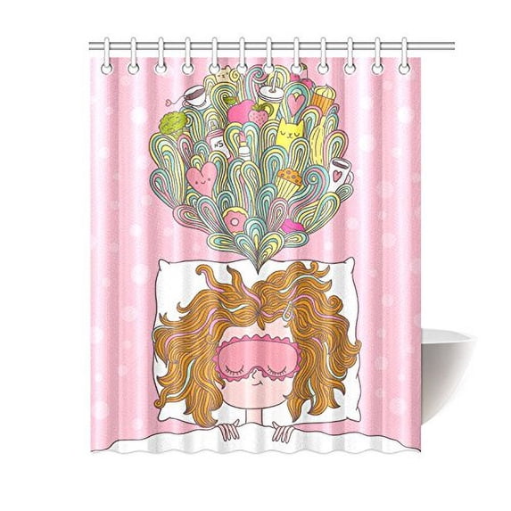 MKHERT Girl Dreams Shower Curtain Bath Curtain Waterproof fabric Polyester Curtains 60x72 inch