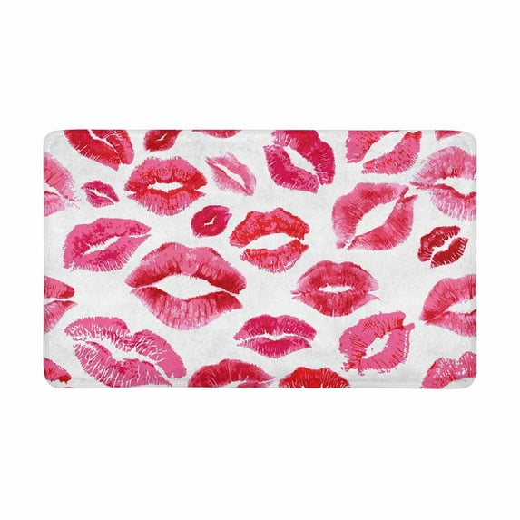 MKHERT Girlish Decor Fashion Pink Lips Prints Doormat Rug Home Decor Floor Mat Bath Mat 30x18 inch