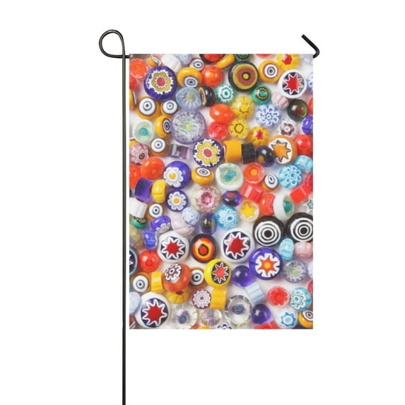 MKHERT Glass Beads Garden Flag Outdoor Flag 12x18 inch