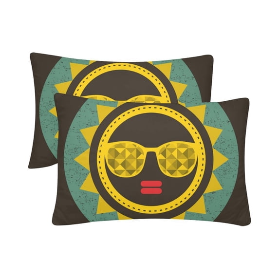 MKHERT Golden Sun Pillowcase Pillow Protector Cushion Cover 20x30 inch,Set of 2