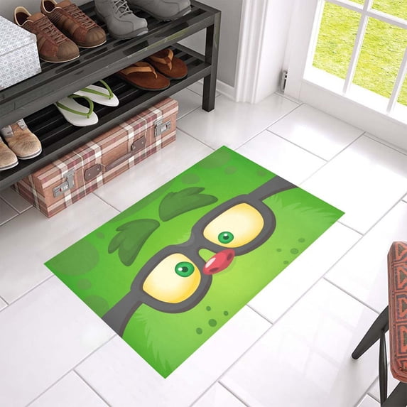 MKHERT Green Monster Face Doormat Rug Home Decor Floor Mat Bath Mat 23.6x15.7 inch