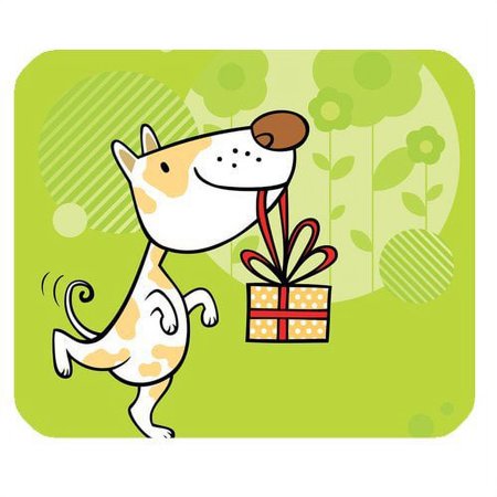 MKHERT Greeting Card With Dog Character Rectangle Mousepad Mat For Mouse Mice Size 9.84x7.87 inches