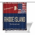 thumbnail image 1 of MKHERT Greetings from Rhode Island The Ocean State with American Flag Waterproof Shower Curtain Decor Fabric Bathroom Set 60x72 inch, 1 of 1