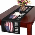 thumbnail image 1 of MKHERT Grunge American Flag with Slogan In We Trust Table Runner Home Decor for Kitchen Dining Wedding Party 16x72 Inch, 1 of 2