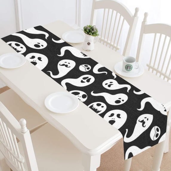 MKHERT Halloween Characters Table Runner for Office Kitchen Dining Room Wedding Party 16x72 inch