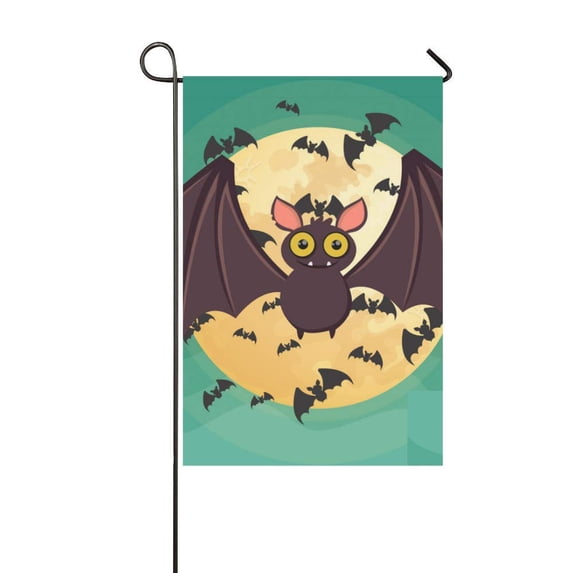 MKHERT Halloween Flying Bat Garden Flag Banner Decorative Flag for Wedding Party Yard Home Outdoor Decor 12x18 inch