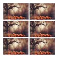 thumbnail image 1 of MKHERT Halloween Pumpkin Field with Old Tree and Raven at Foggy Forest Placemats Table Mats for Dining Room Kitchen Table Decoration 12x18 inch,Set of 6, 1 of 4