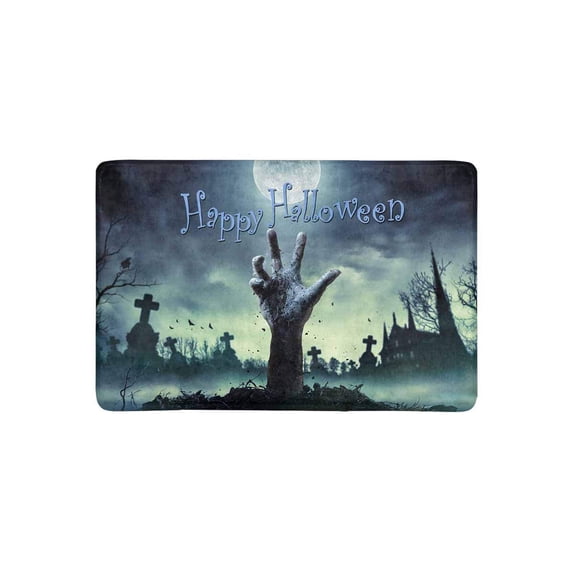 MKHERT Halloween Theme Zombie Hand Rising Out of a Grave Doormat Rug Home Decor Floor Mat Bath Mat 23.6x15.7 inch