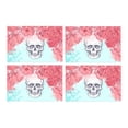 thumbnail image 1 of MKHERT Halloween Watercolor Skull with Peony Rose and Poppy Flowers Placemats Table Mats for Dining Room Kitchen Table Decoration 12x18 inch,Set of 4, 1 of 4