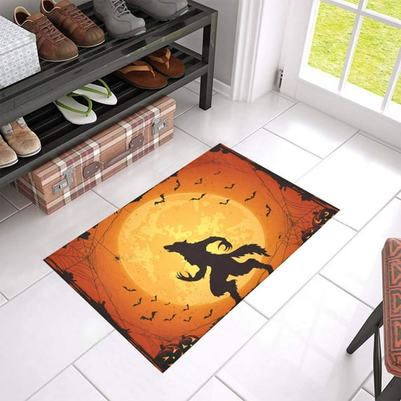 MKHERT Halloween Wolf Doormat Rug Home Decor Floor Mat Bath Mat 23.6x15.7 inch