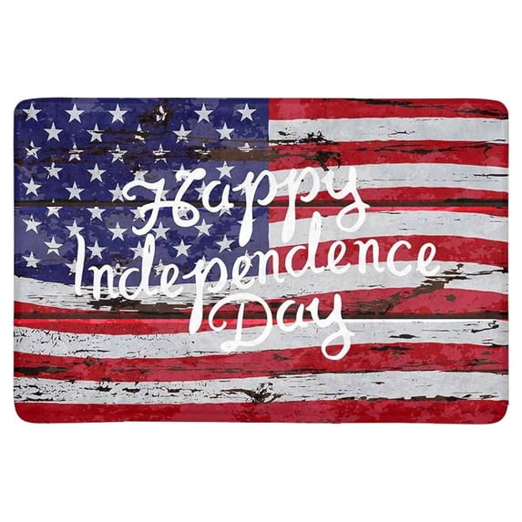 MKHERT Happy Independence Day American Memorial Day on USA Flag Doormat Rug Home Decor Floor Mat Bath Mat 23.6x15.7 inch