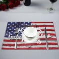 thumbnail image 1 of MKHERT Happy Independence Day American Memorial Day on USA Flag Placemats Table Mats for Dining Room Kitchen Table Decoration 12x18 inch,Set of 6, 1 of 4