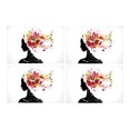 thumbnail image 1 of MKHERT Harmony Girl with Floral Hair Modern Futuristic Design Placemats Table Mats for Dining Room Kitchen Table Decoration 12x18 inch,Set of 4, 1 of 4