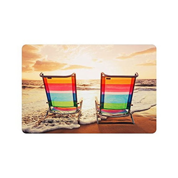 MKHERT Hawaiian Beach Chairs Doormat Rug Home Decor Floor Mat Bath Mat 23.6x15.7 inch