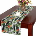thumbnail image 1 of MKHERT Hawaiian Hibiscus Flowers with Tropical Palm Leaves on Stripes Table Runner Home Decor for Wedding Banquet Decoration 16x72 Inch, 1 of 2