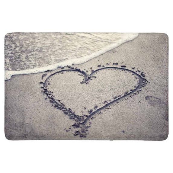 MKHERT Heart Beach Summer Tropical Ocean Sea Wave Doormat Rug Home Decor Floor Mat Bath Mat 23.6x15.7 inch