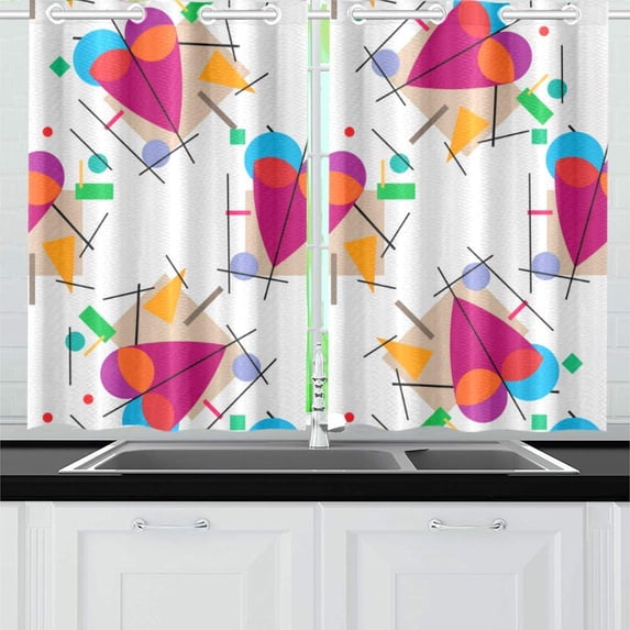 MKHERT Heart Valentine Window Curtain Kitchen Curtain 26x39 inch,Two Piece