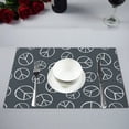 thumbnail image 1 of MKHERT Hippy Pacific Sign Peace Sign Placemats Table Mats for Dining Room Kitchen Table Decoration 12x18 inch,Set of 4, 1 of 4