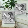 thumbnail image 1 of MKHERT Horse Herd Run In Desert Fast Throw Pillowcase Pillow Cover Cushion Couver 18x18 inch, Set of 2, 1 of 3