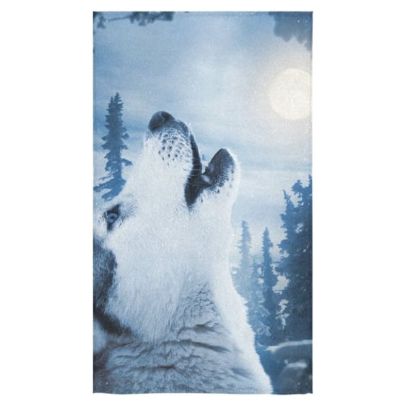 MKHERT Howling To The Moon Bath Towel Hand Towel Shower Towel Washcloth 16x28 inch