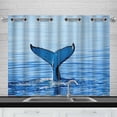 thumbnail image 1 of MKHERT Humpback Whale Window Curtain Kitchen Curtains Window Treatments 26x39 inch,Set of 2, 1 of 2